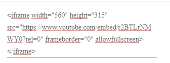 Código insertar video de Youtube