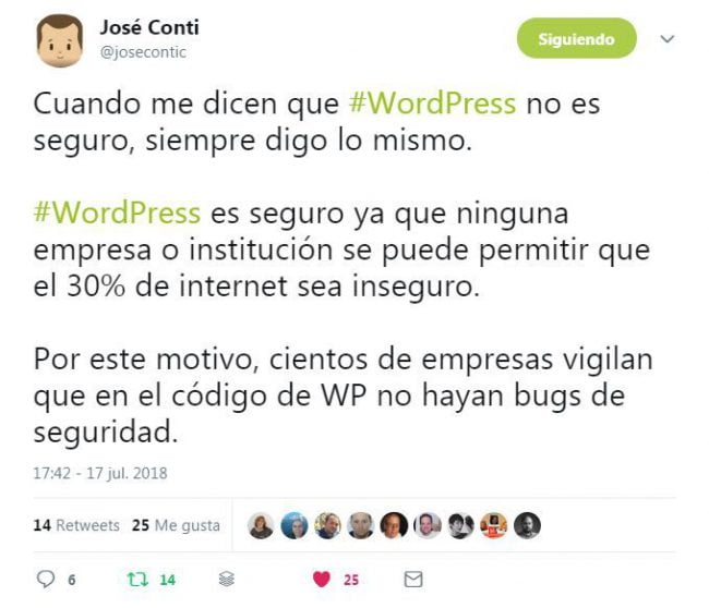 WordPress seguro Jose Conti